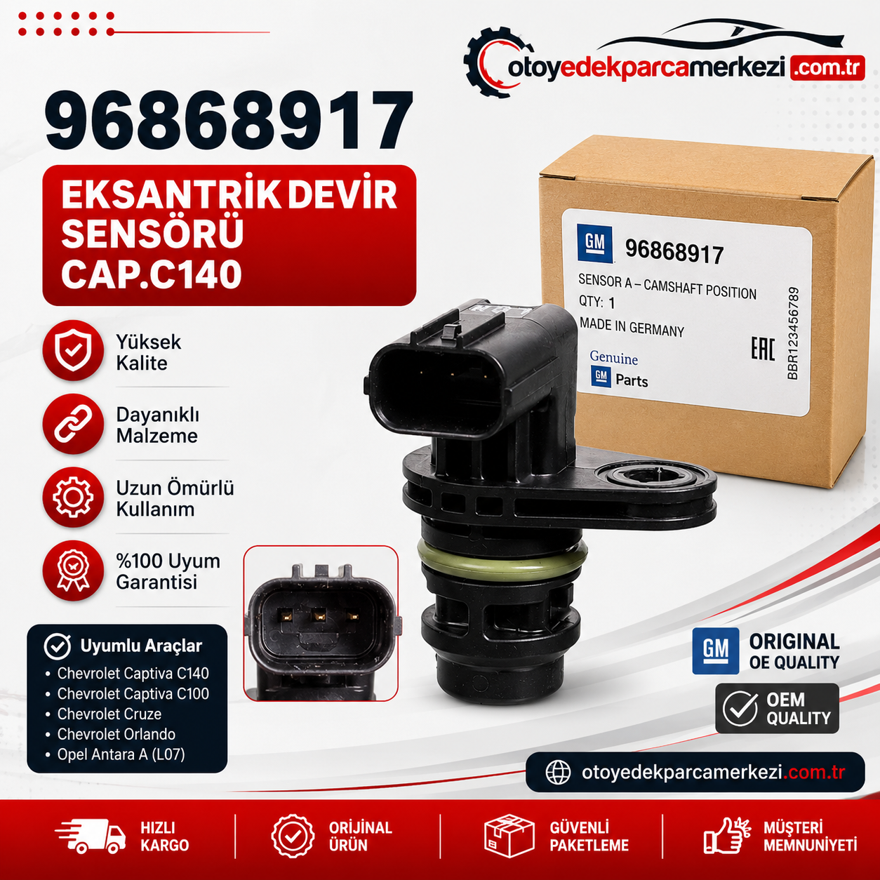 PSA 96868917 Chevrolet Captiva C140 Eksantrik Devir Sensörü Orijinal