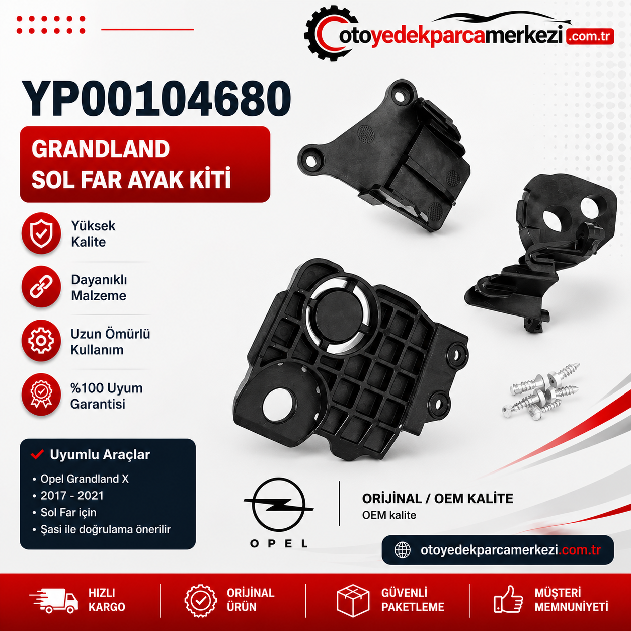 YP00104580 Opel Grandland X Sağ Far Onarım Kiti Orijinal OEM